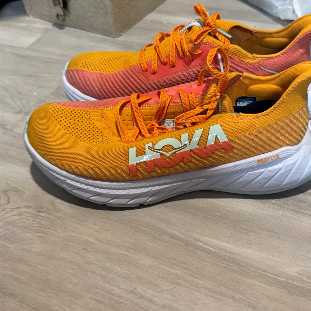 Hoka Vibrant Orange and Coral Sneakers size 11.5 - Picture 2 of 7